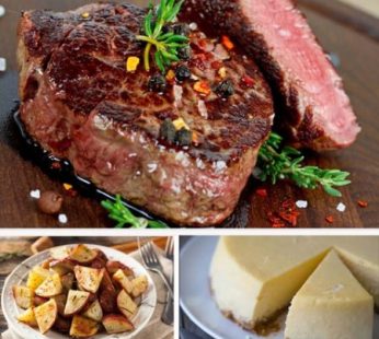 Filet Mignon Dinner for 1 w/ Cheesecake