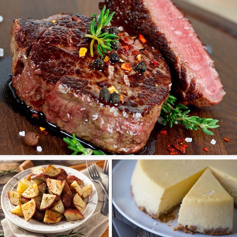 Filet Mignon Dinner for 1 w/ Cheesecake