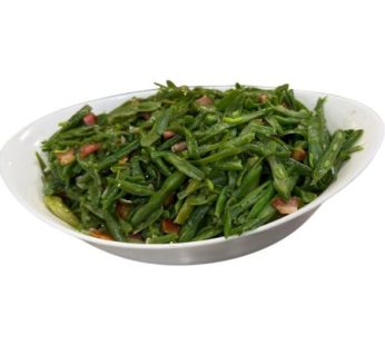 French beans w/ shallots & bacon for 4-6